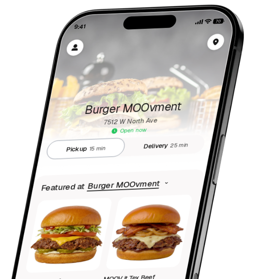 Burger MOOvment app preview
